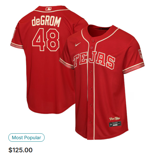 youth Texas Rangers #48 deGrom red Nike 2026 MLB City Connect Jersey->youth mlb jersey->Youth Jersey